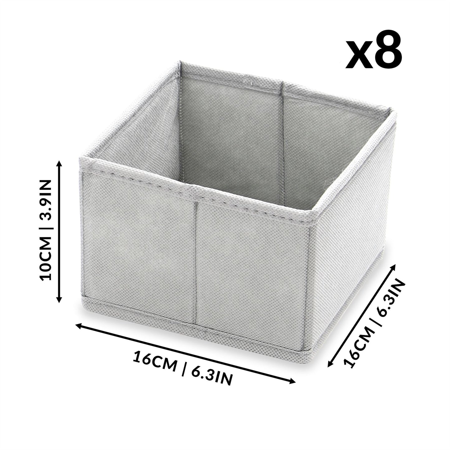 Foldable Fabric Drawer Inserts & Drawer Organisers - Set of 12 | M&W	