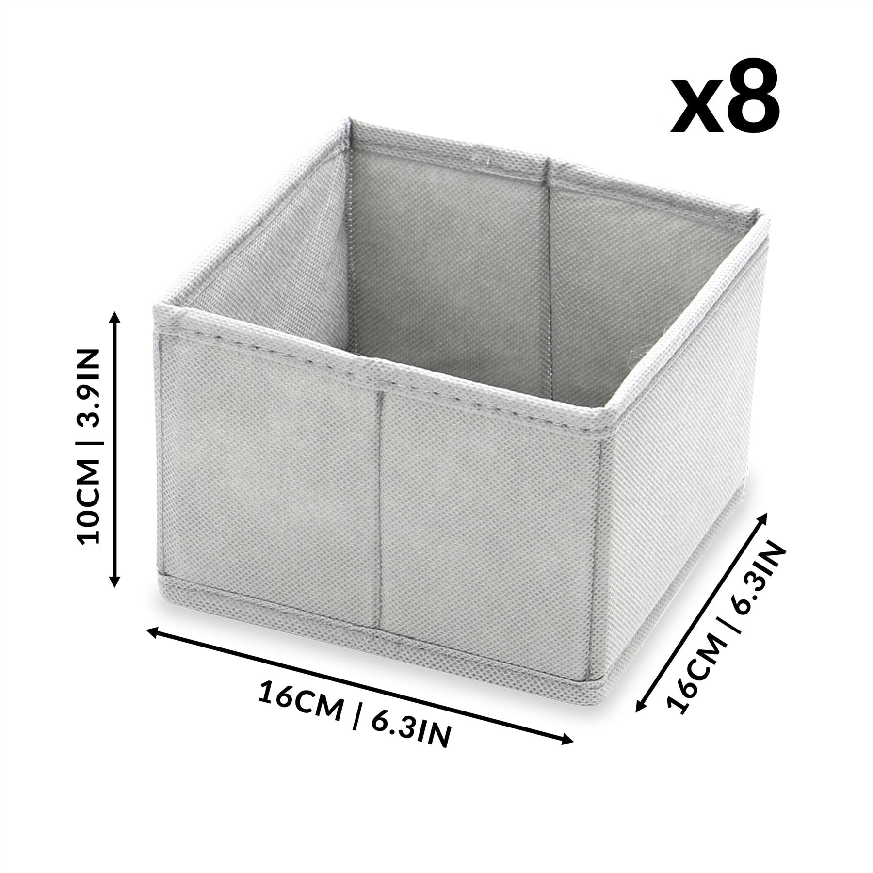 Foldable Fabric Drawer Inserts & Drawer Organisers - Set of 12 | M&W	