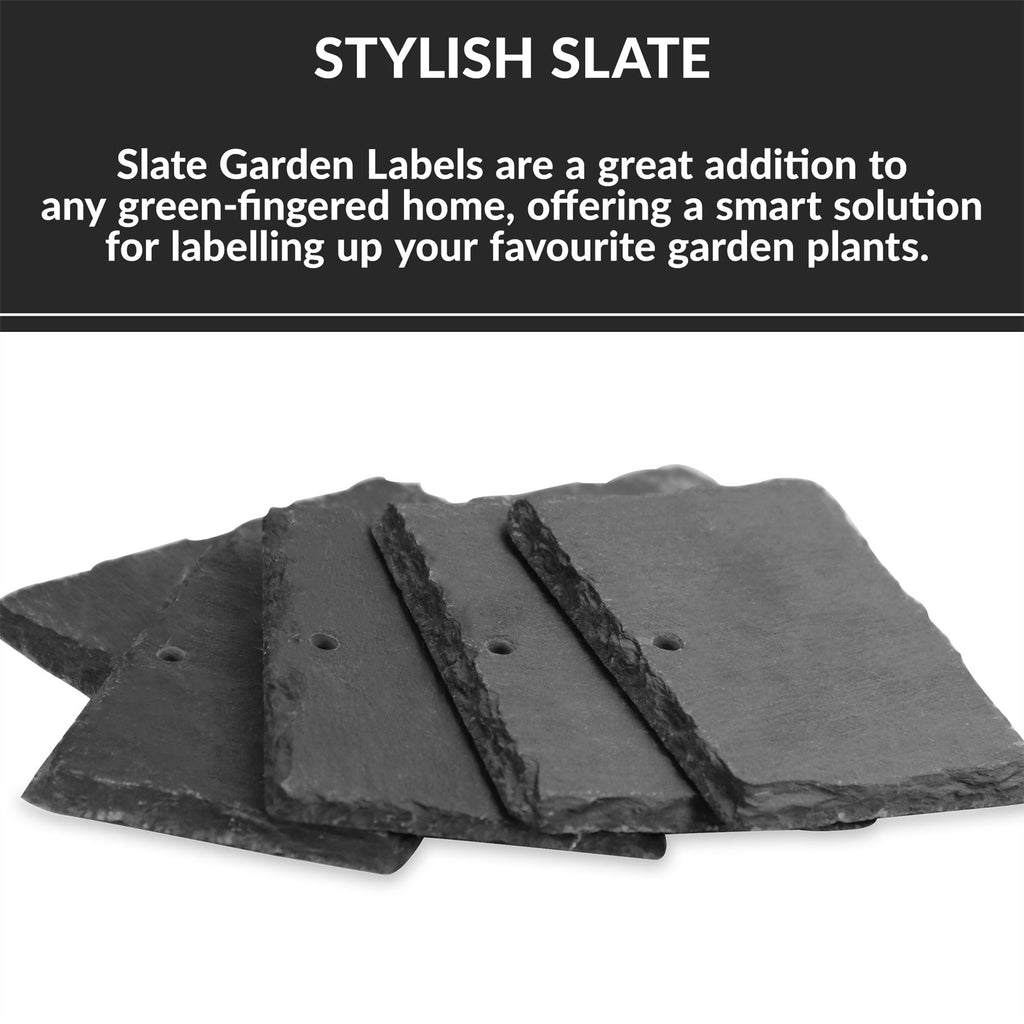 Garden Slate Plant Labels & Chalk - Set of 10 | M&W	