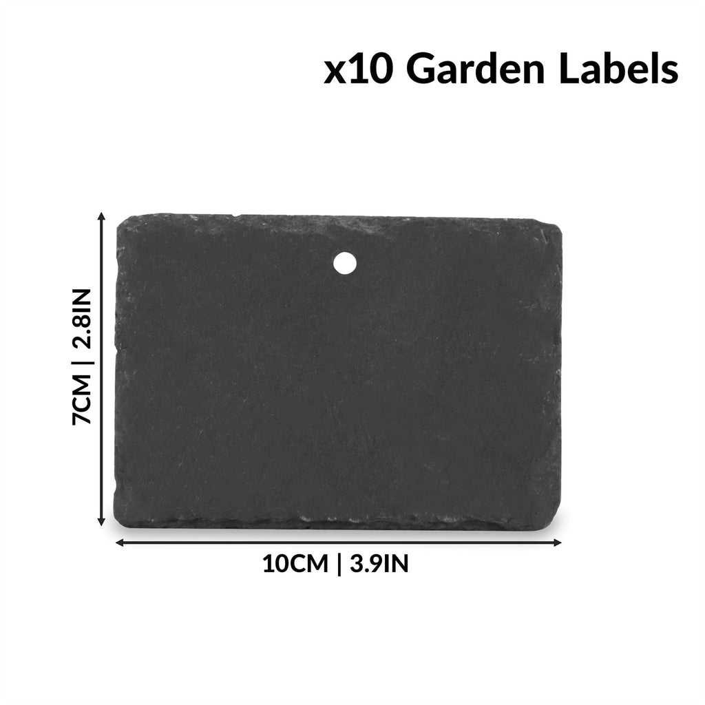Garden Slate Plant Labels & Chalk - Set of 10 | M&W	