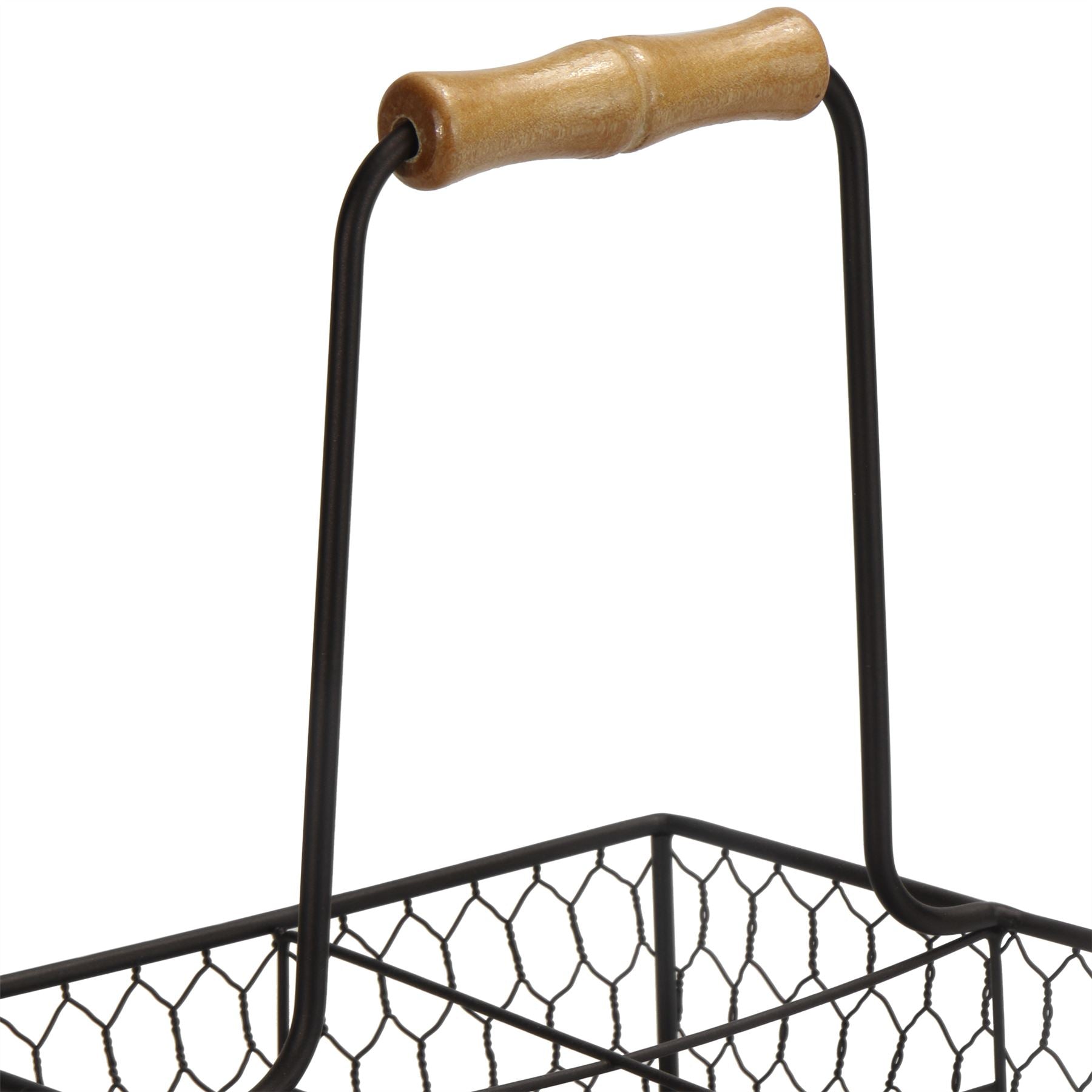 4 Bottle Holder with Wooden Handle | M&W	