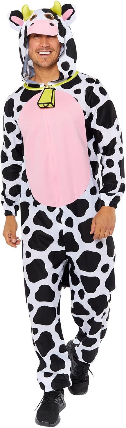 Cow Oneside Fleece Fancy Dress Costume - Size L