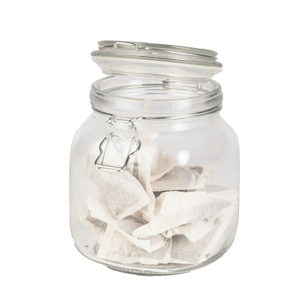 1L Glass Storage Jars with Clip Top Lid - Set of 6 | M&W	