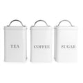 Stainless Steel Tea, Coffee & Sugar Canisters White | M&W	