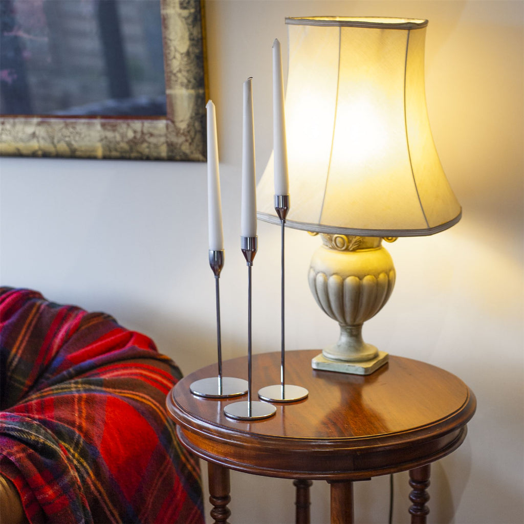 Tulip Candlesticks - Set of 3 Silver | M&W	