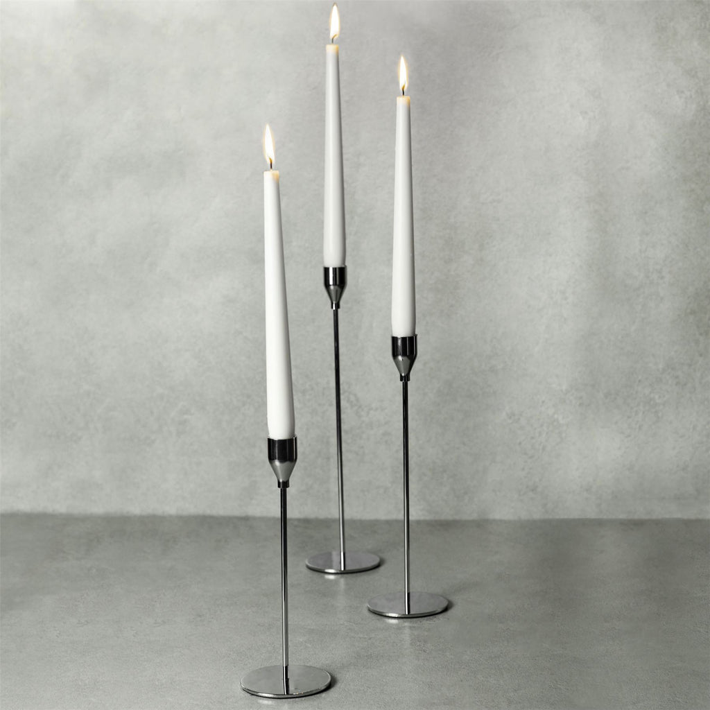 Tulip Candlesticks - Set of 3 Silver | M&W	