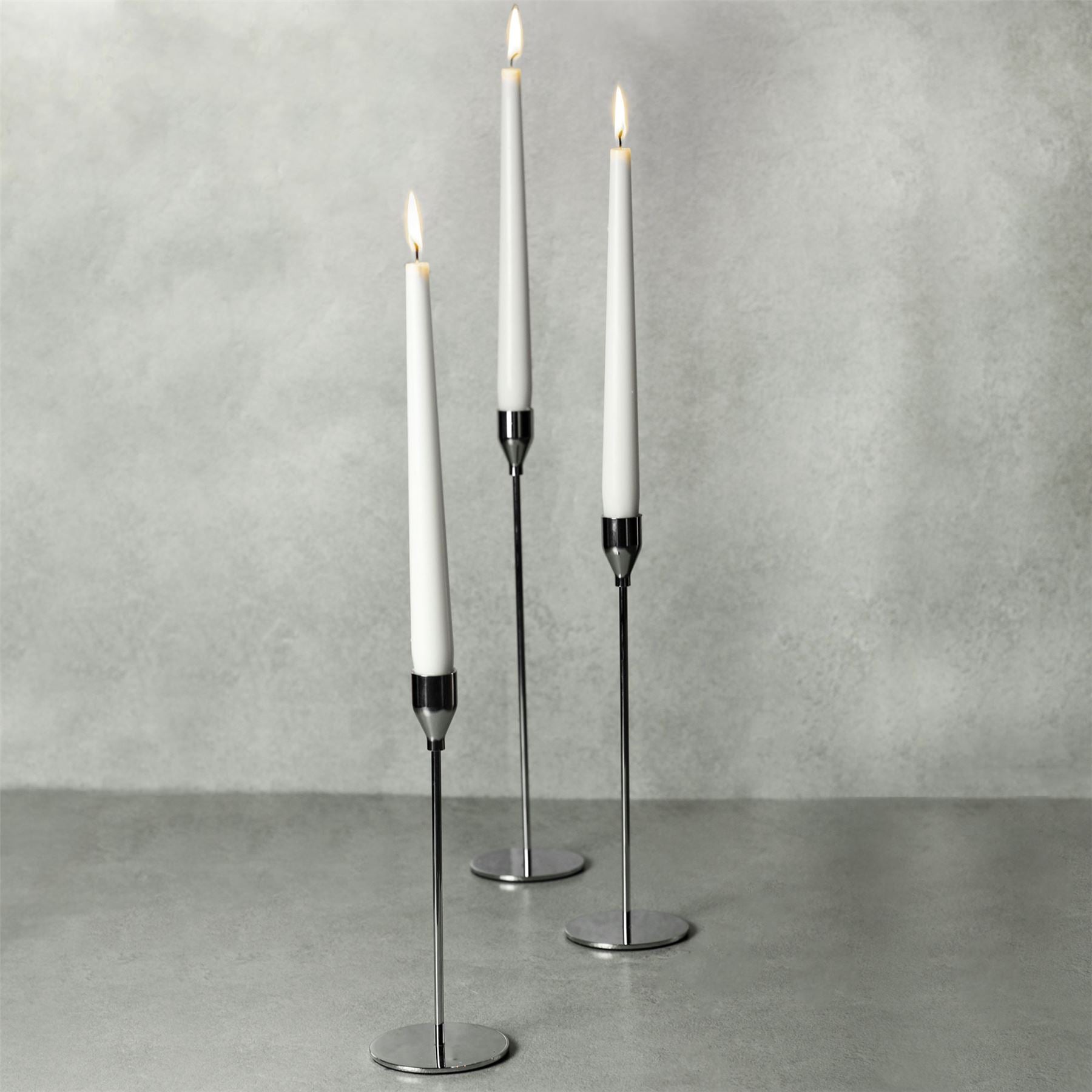 Tulip Candlesticks - Set of 3 Silver | M&W	