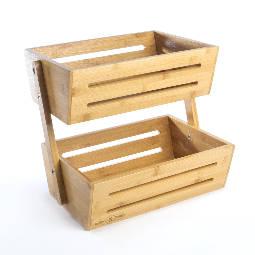 Bamboo Storage Basket 2 Tier | M&W	