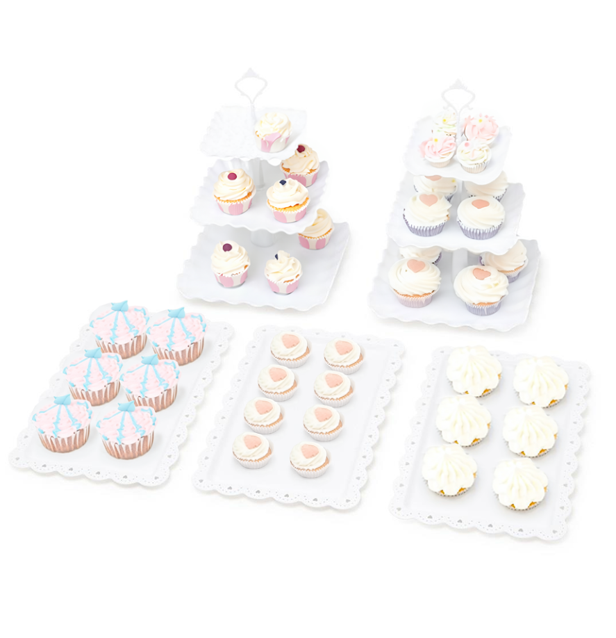 Square Cake Stand & Appetiser Tray Set | Pukkr	