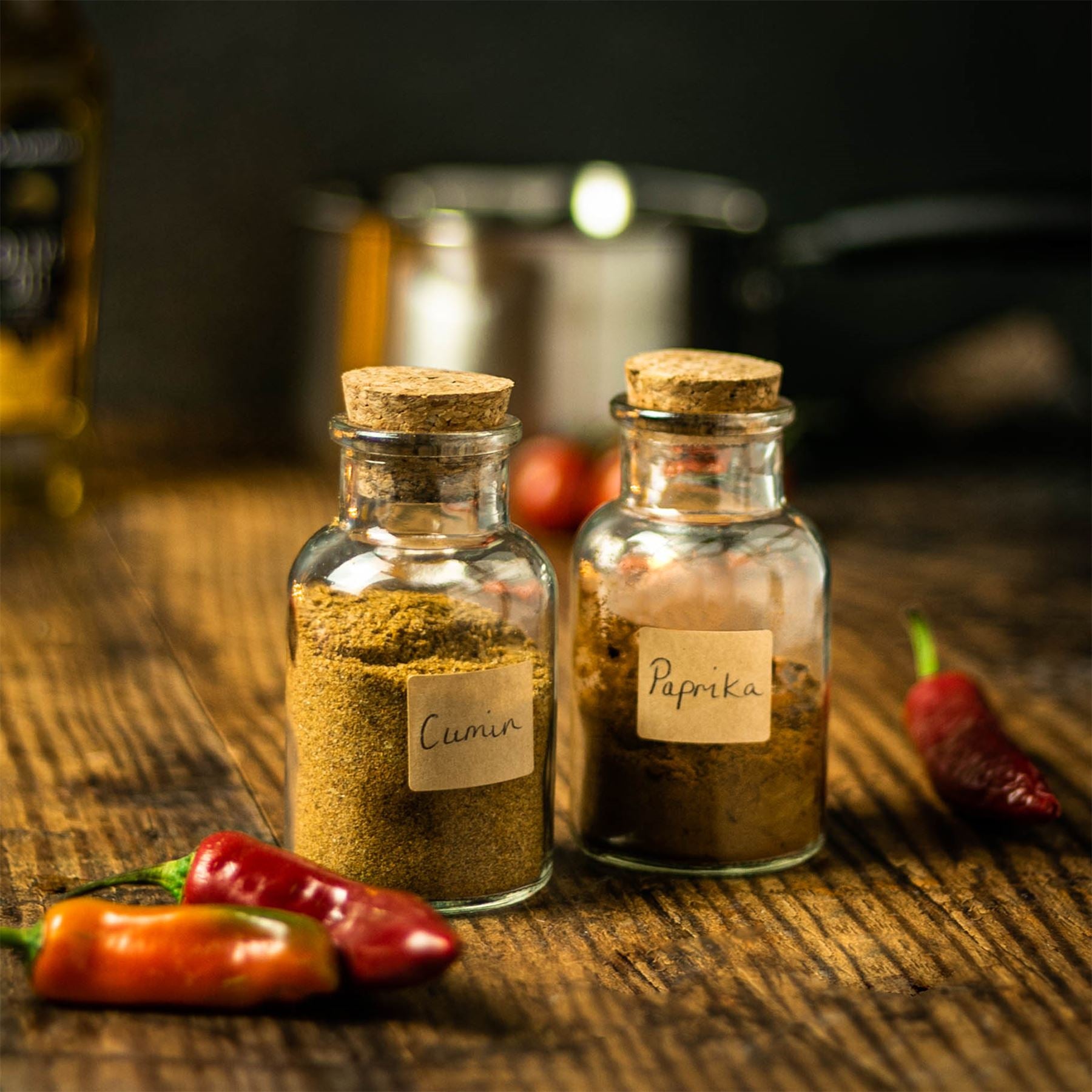 150ml Spice Jars with Cork Lid - Set of 12 | M&W	