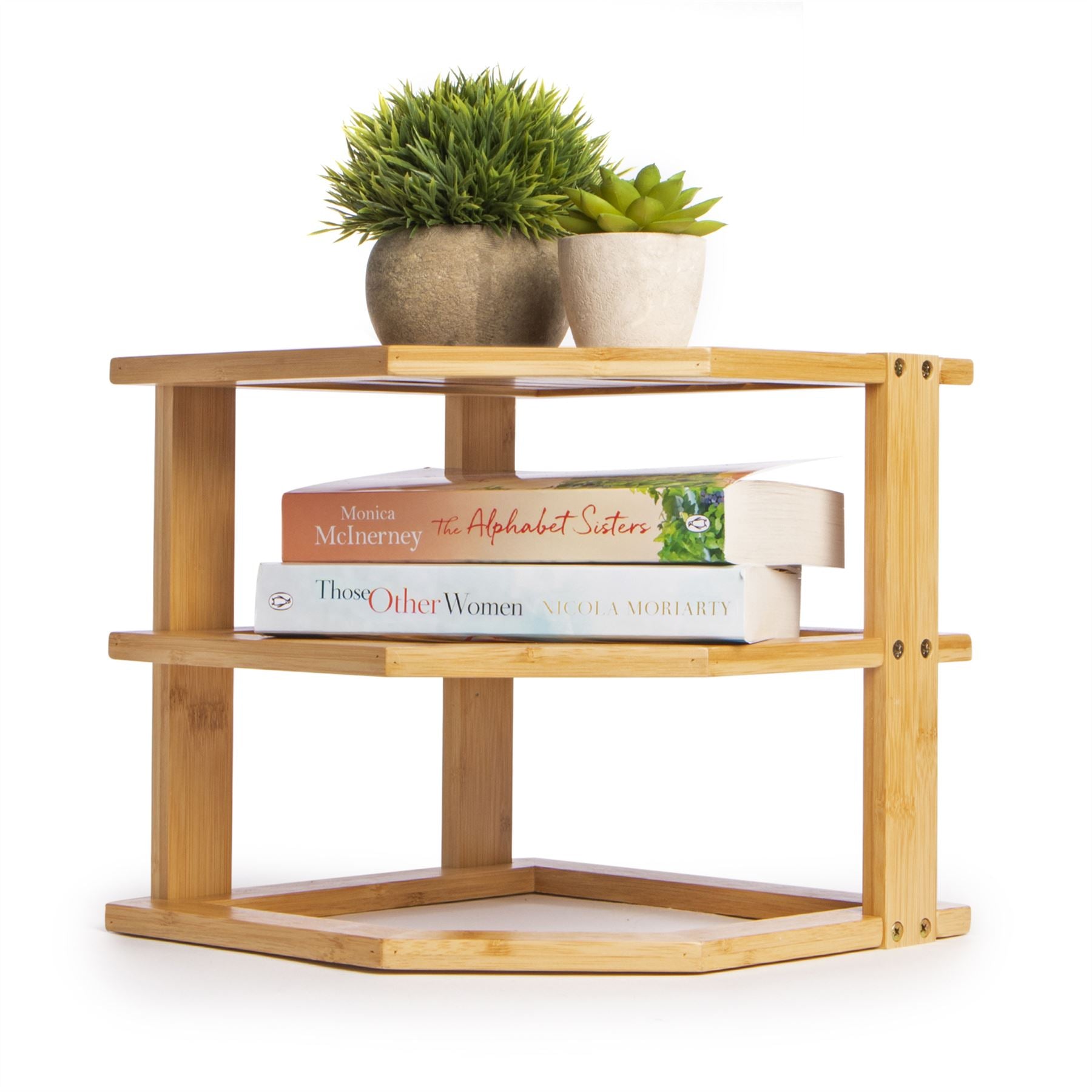 Bamboo 3 Tier Corner Shelf | M&W	
