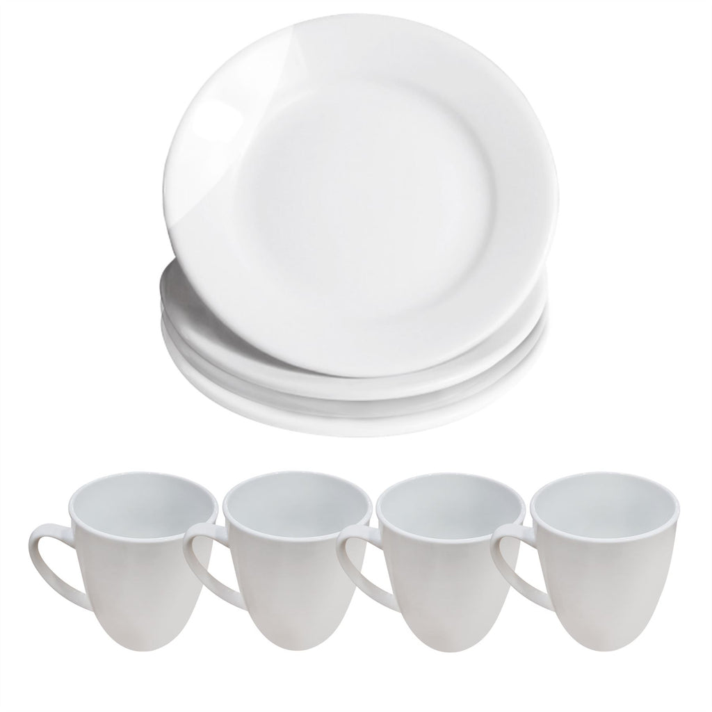 16 Piece White Porcelain Dinner Set | M&W	