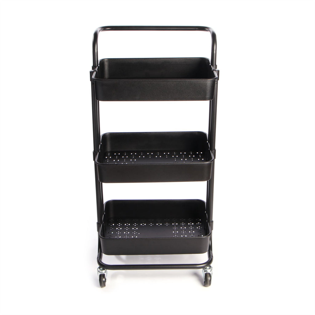 3 Tier Storage Trolley Black | M&W	