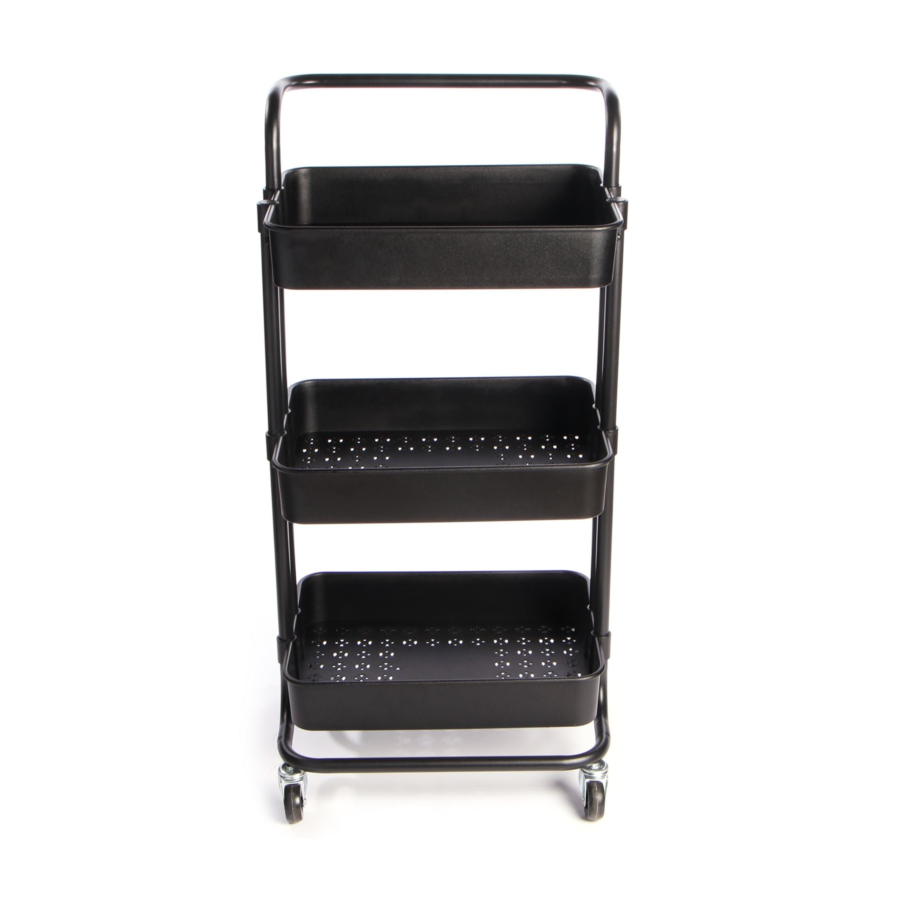 3 Tier Storage Trolley Black | M&W	