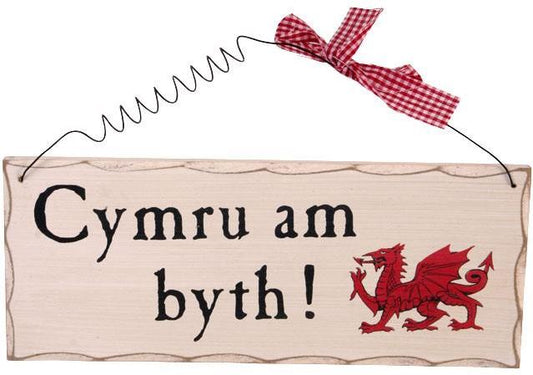 Cymru Am Byth Welsh Hanging Sign	