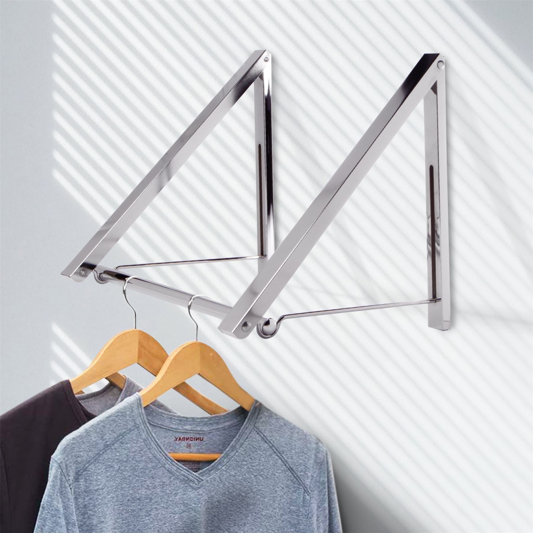 Wall Mounted Folding Clothes Hanger Double | M&W	