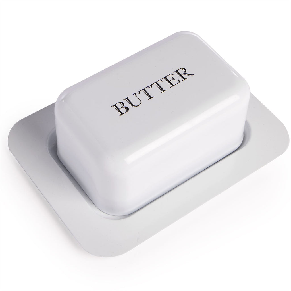 Butter Dish with Lid in White | M&W	