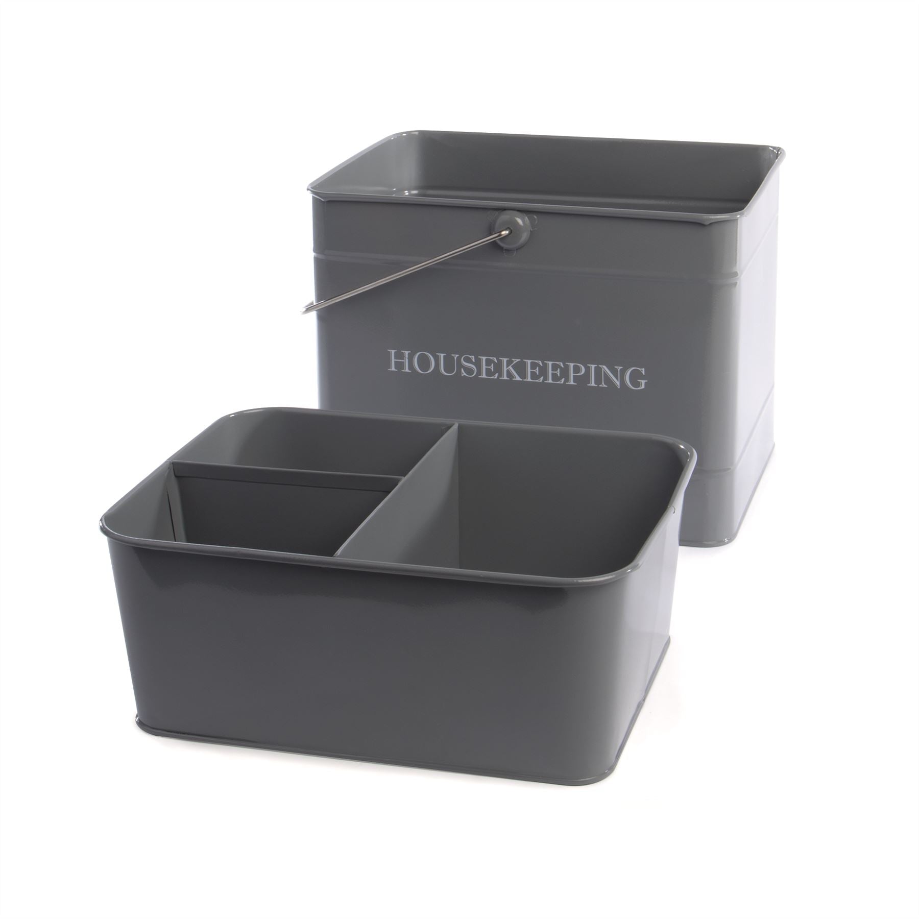 Vintage Housekeeping Cleaning Caddy Grey | M&W	