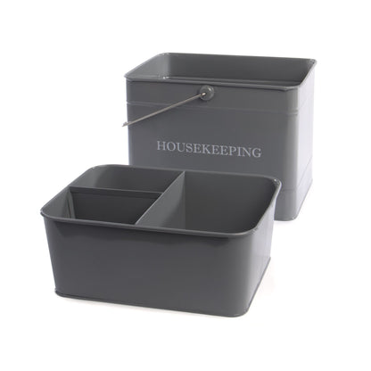 Vintage Housekeeping Cleaning Caddy Grey | M&W	
