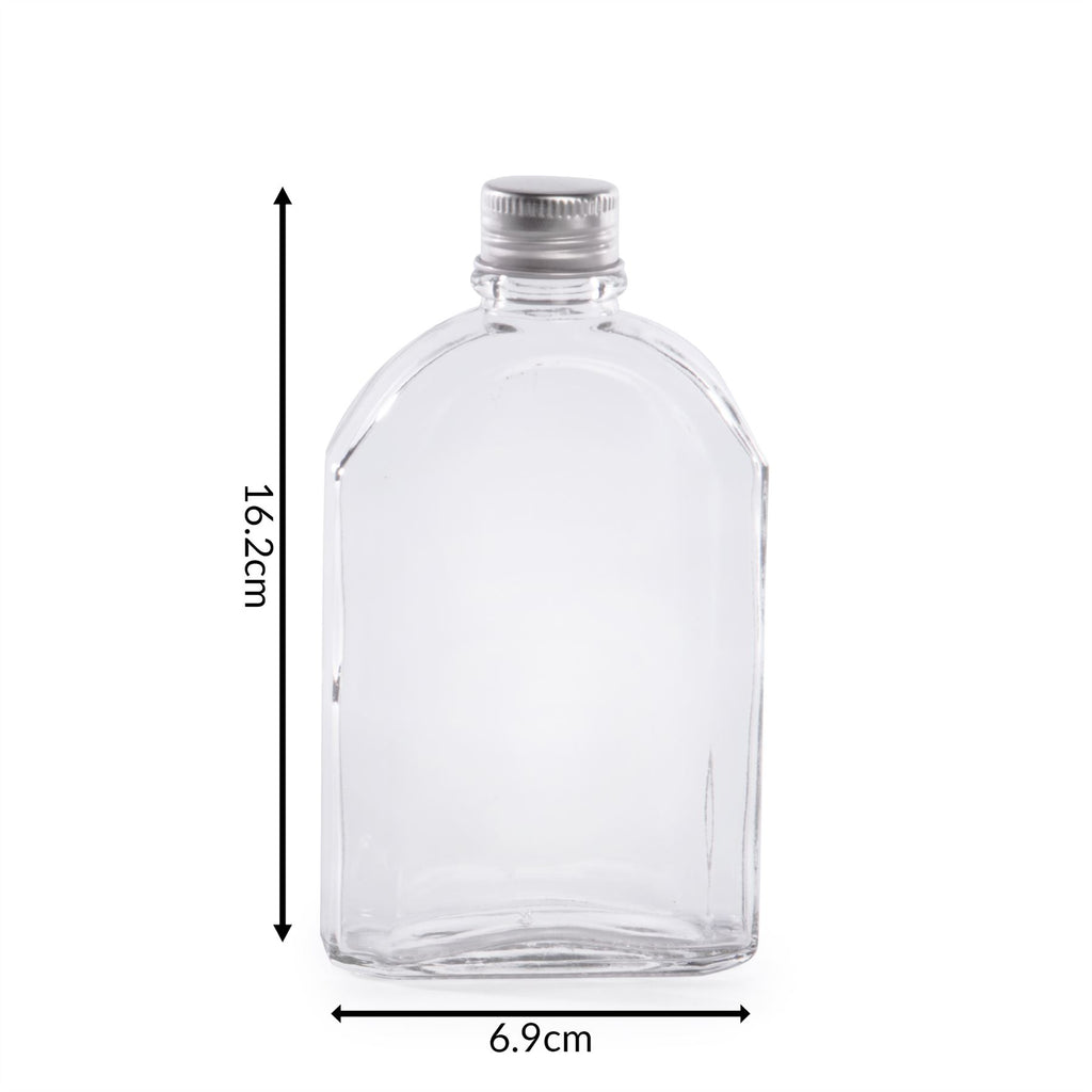 Glass Flask Bottles with Lids 200ml - Set of 10 | Pukkr	