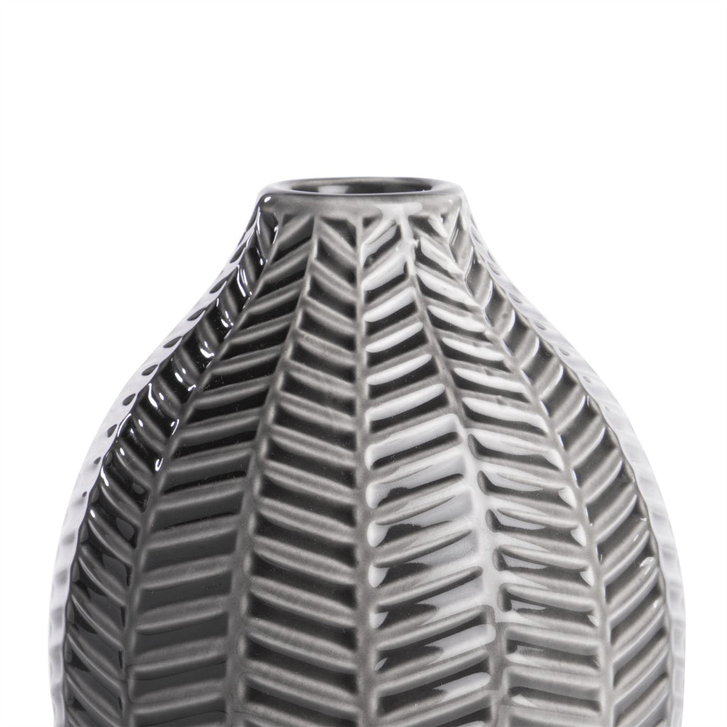 Grey Ceramic Leaf Inspired Vases - Set of 2 | M&W	