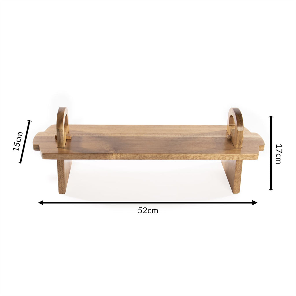 Acacia Wood Raised Serving Platter | M&W	