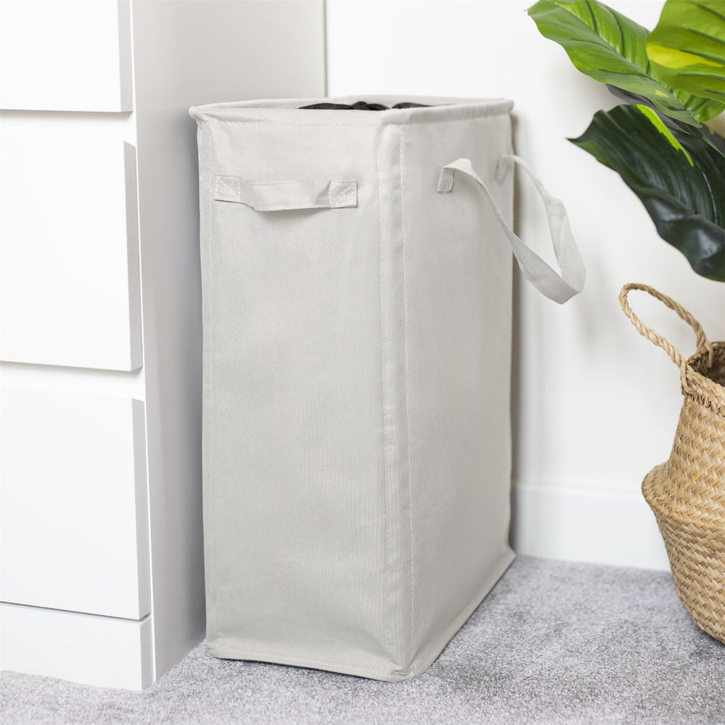 45L Slim Laundry Basket with Handles White | M&W	