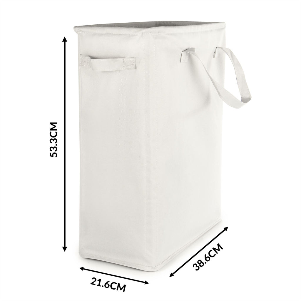 45L Slim Laundry Basket with Handles White | M&W	