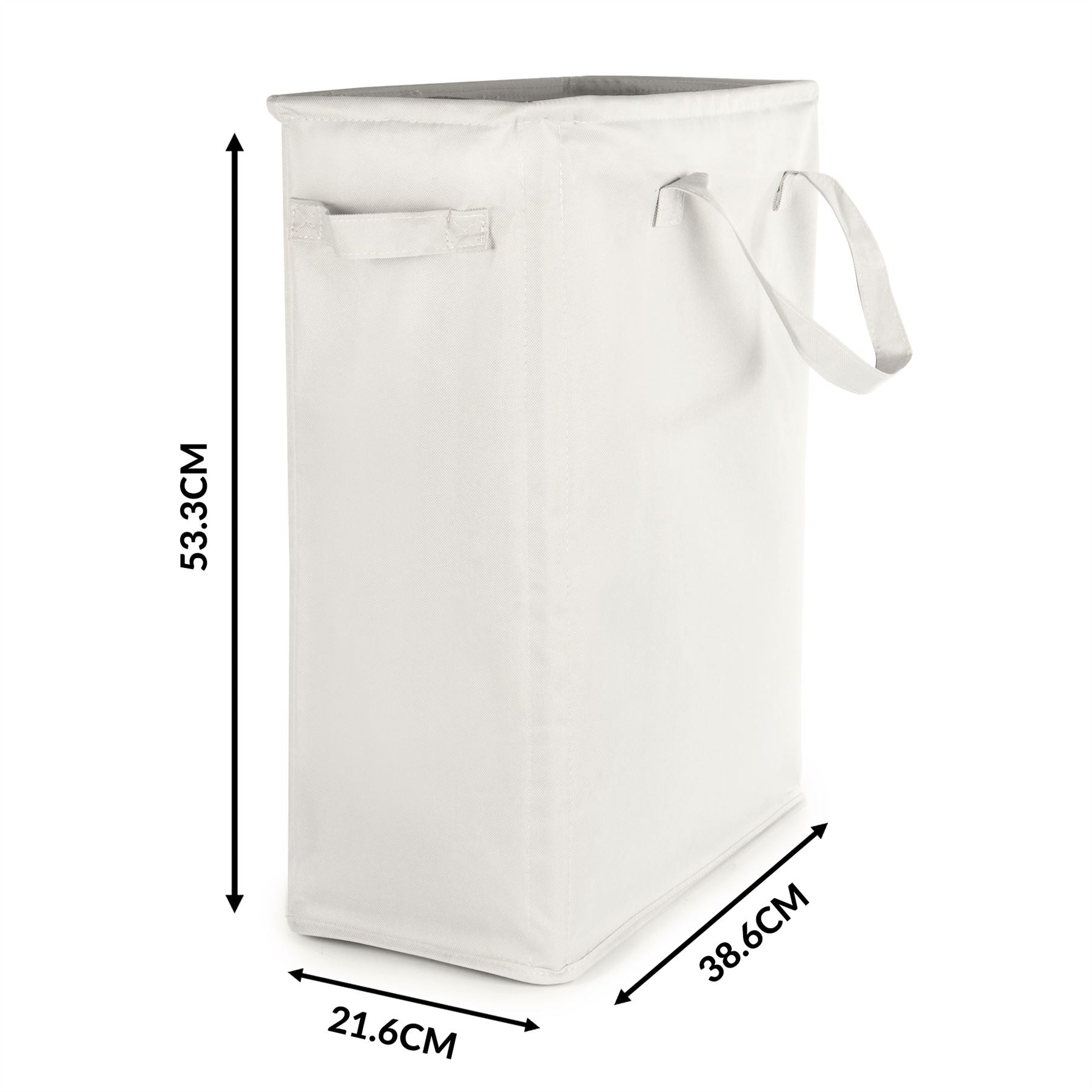 45L Slim Laundry Basket with Handles White | M&W	
