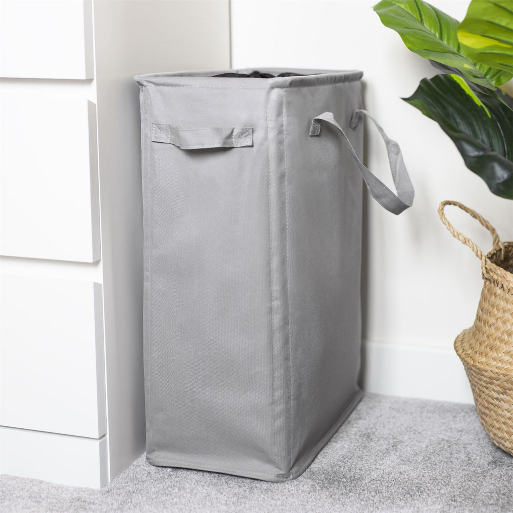 45L Slim Laundry Basket with Handles Grey | M&W	