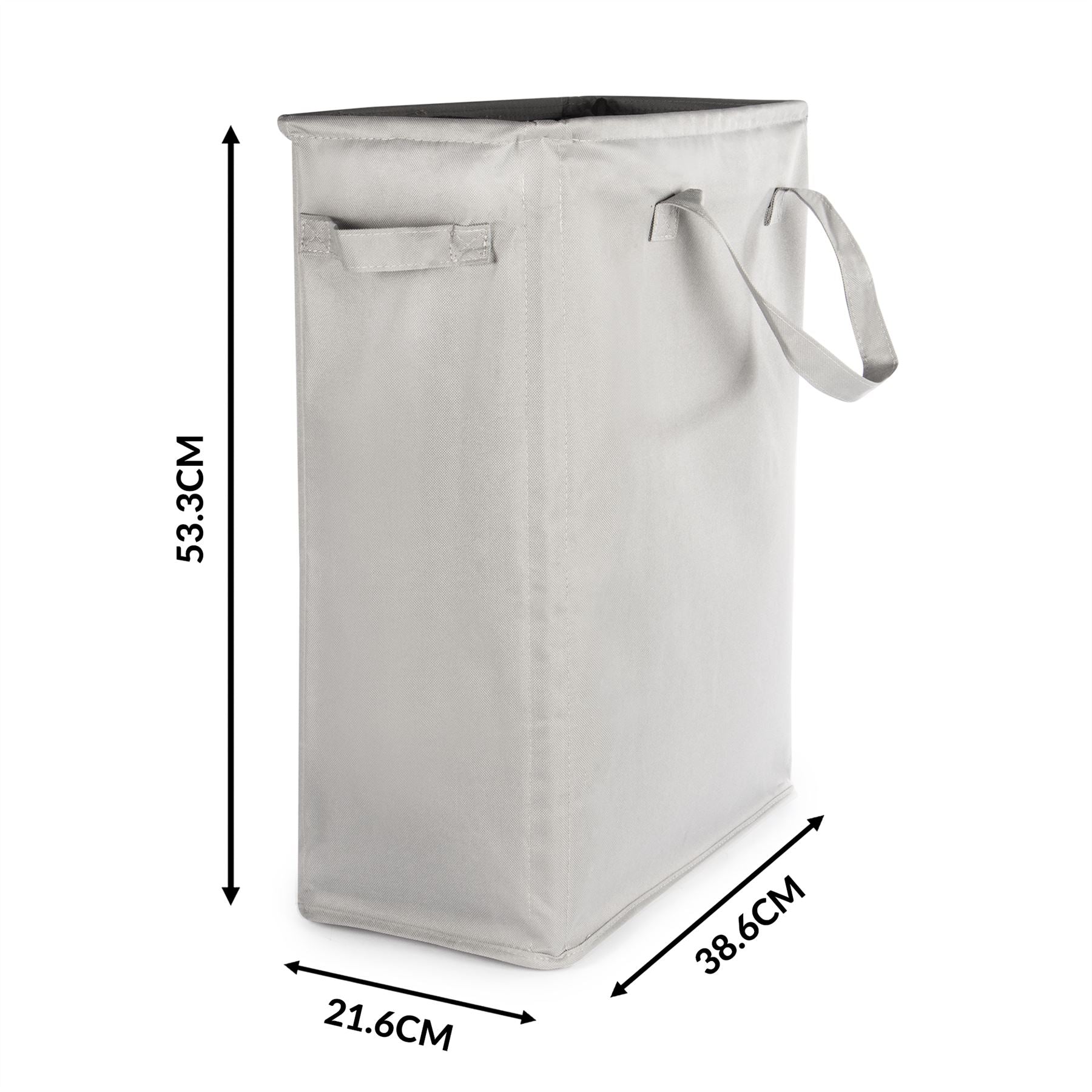 45L Slim Laundry Basket with Handles Grey | M&W	