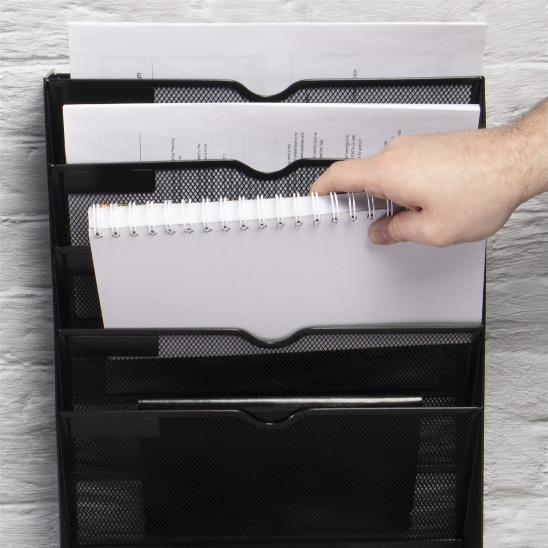 Metal Mesh Wall Mounted File Organiser | M&W	