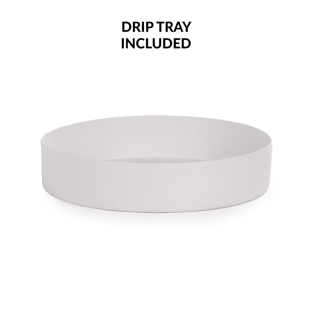 Round Metal Umbrella Stand in White | M&W	