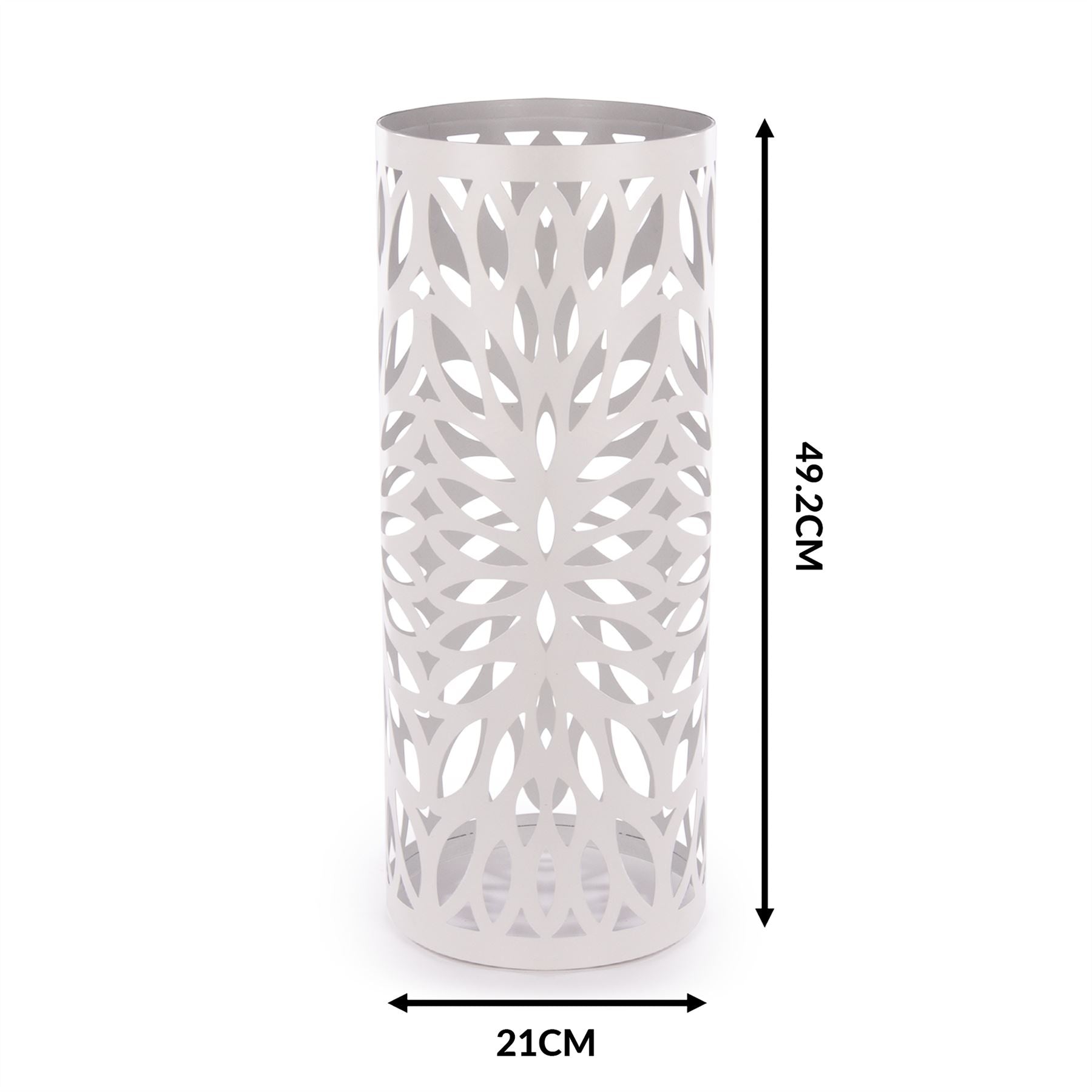 Round Metal Umbrella Stand in White | M&W	