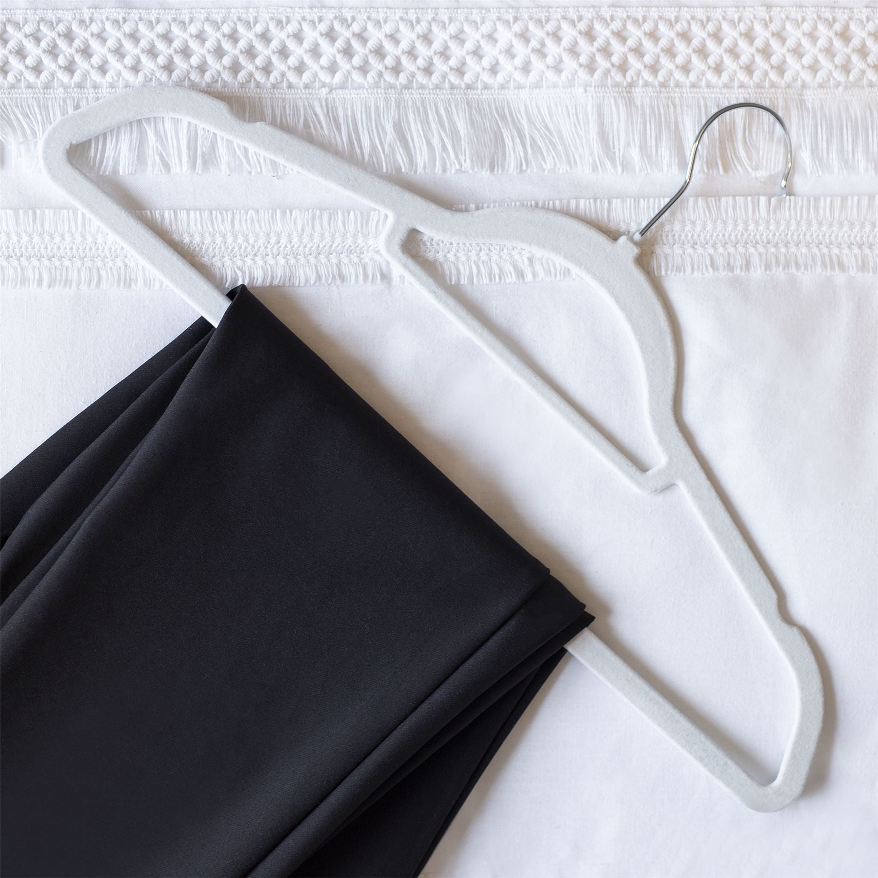 Velvet Coat Hangers White - Pack of 50 | M&W	