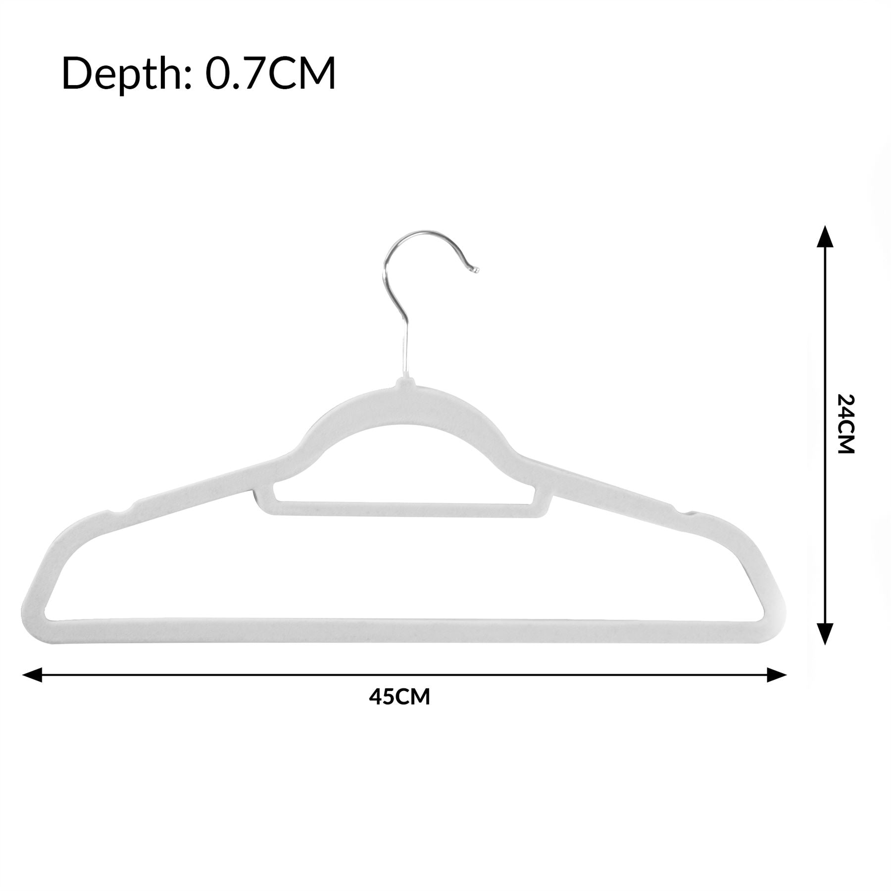 Velvet Coat Hangers White - Pack of 50 | M&W	