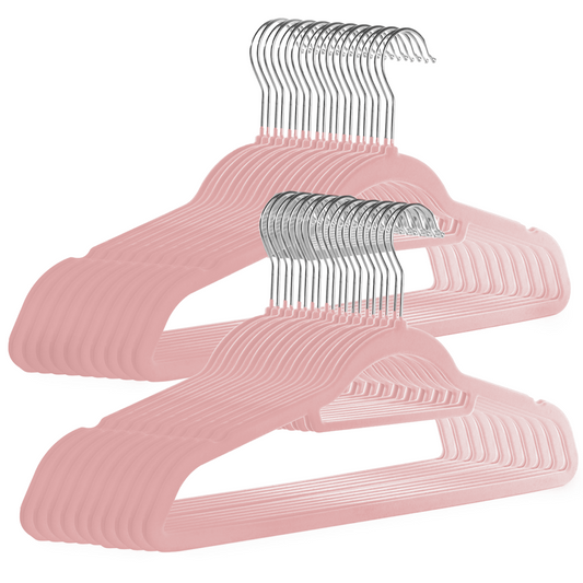 Velvet Coat Hangers Pink - Pack of 50 | M&W