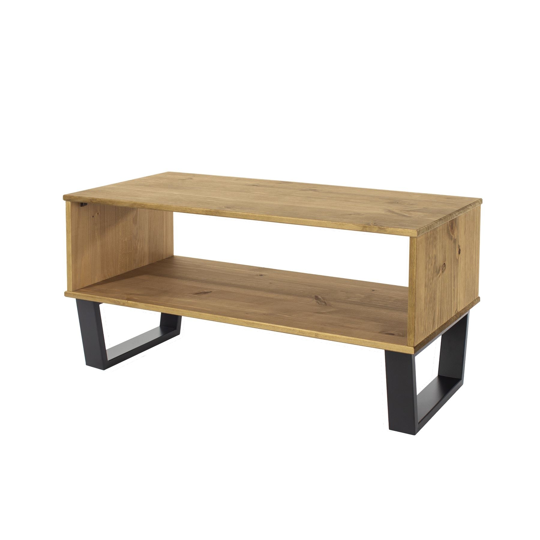 Texas Antique Waxed Pine Open Coffee Table