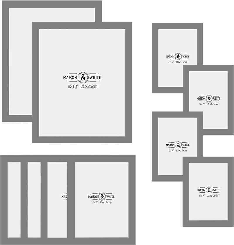 Assorted Photo Frames - Set of 10 Grey | M&W