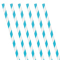 Turquoise Stripe Paper Straws (24pk)