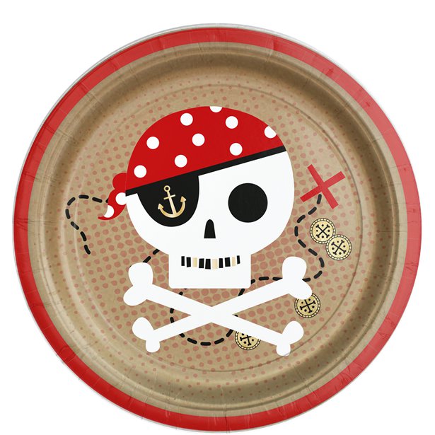 Treasure Island Pirate Plates - 23cm (8pk)