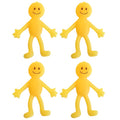 Yellow Stretchy Smiley Man - 6cm (4pk)