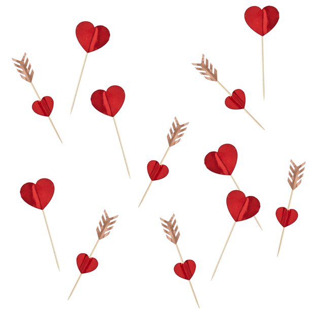 Heart Food Picks - 12cm (12pk)