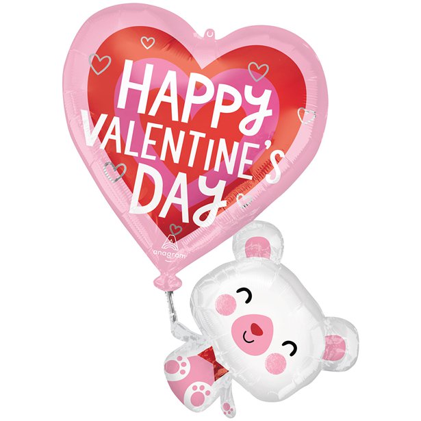 Floating Valentine's Bear Balloon - 31" Foil