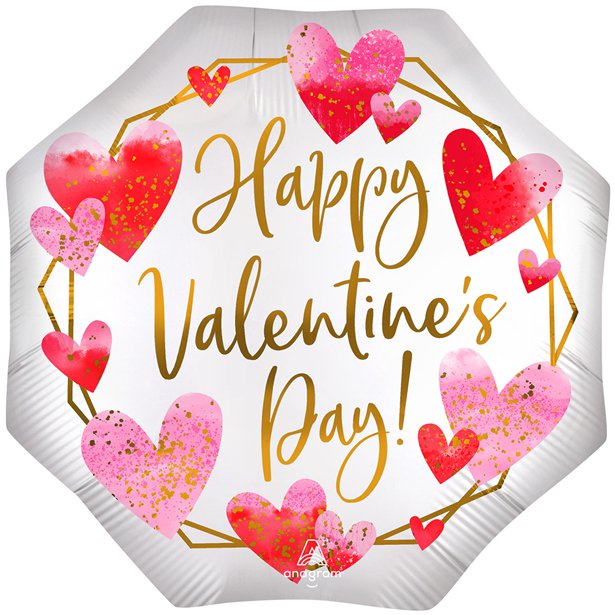 White Valentine's Day Balloon - 22" Foil