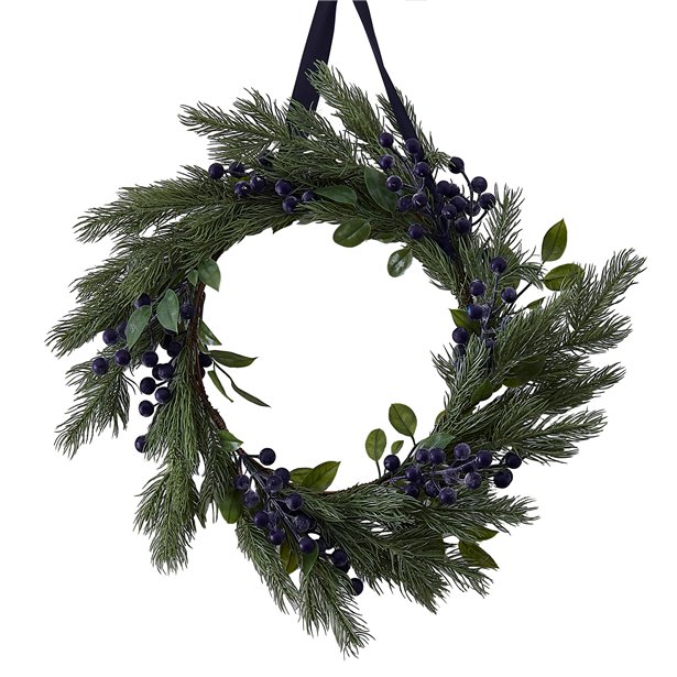 Foliage Wreath with Sloe Berries - 40cm