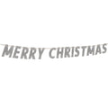 Silver Glitter 'Merry Christmas' Banner - 2.8m