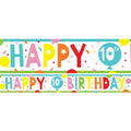 10th Birthday Paper Banners - 1m (3pk)