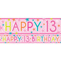 Girls 13th Birthday Paper Banners - 1m (3pk)