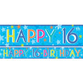 Boys 16th Birthday Paper Banners - 1m (3pk)